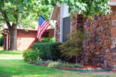 House with U.S. flag