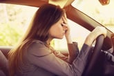 Stressed woman driver