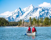 People canoeing in Grand Teton National Park in Wyoming