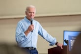Joe Biden campaigning for better health care