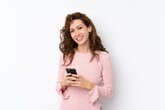 Woman happy with new phone plan