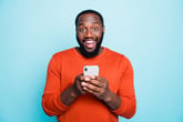Man excited about his phone plan