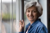 Happy woman thinking about retirement