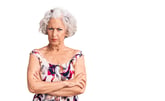 Skeptical, frustrated or angry senior woman