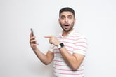 Man excited about his new phone plan