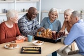 Residents in a senior living facility