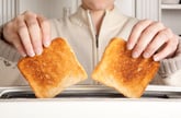 Man holding toast