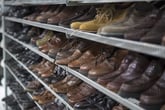 Secondhand shoes at a thrift store