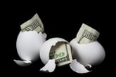 $100 cash inside a cracked egg