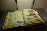 The Yellow Pages of the phonebook phone directory where you look up phone numbers