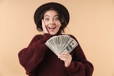 Young woman with Money