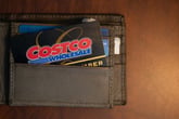 Coscto membership card in wallet