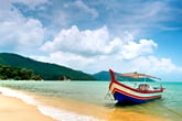 Boat by the beach in Penang, Malaysia