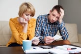 Young couple worried about debt