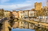 The Robine canal in Narbonne, France