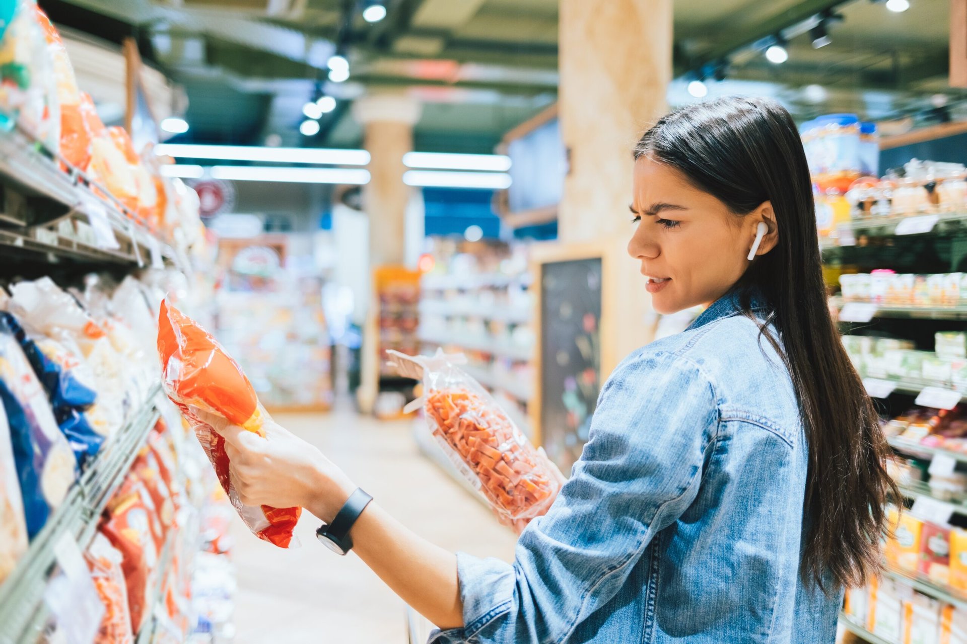 Upset shopper at a grocery store