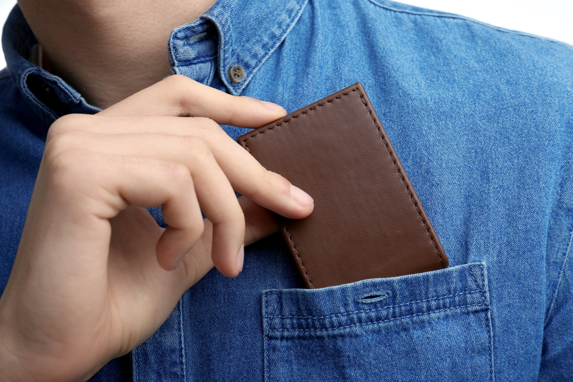 Man holding his wallet