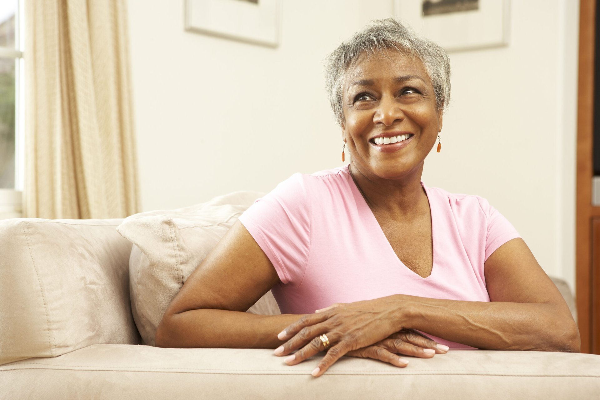 Senior woman relaxing at home
