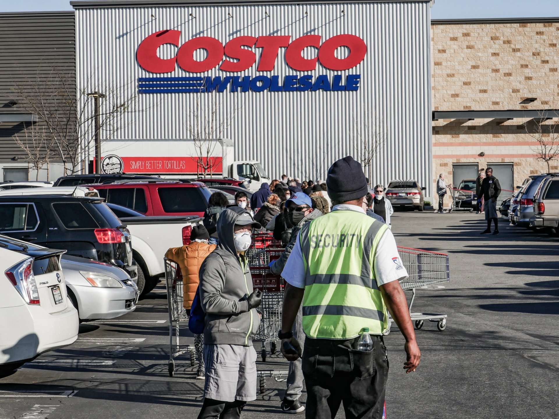Customers outside Costco