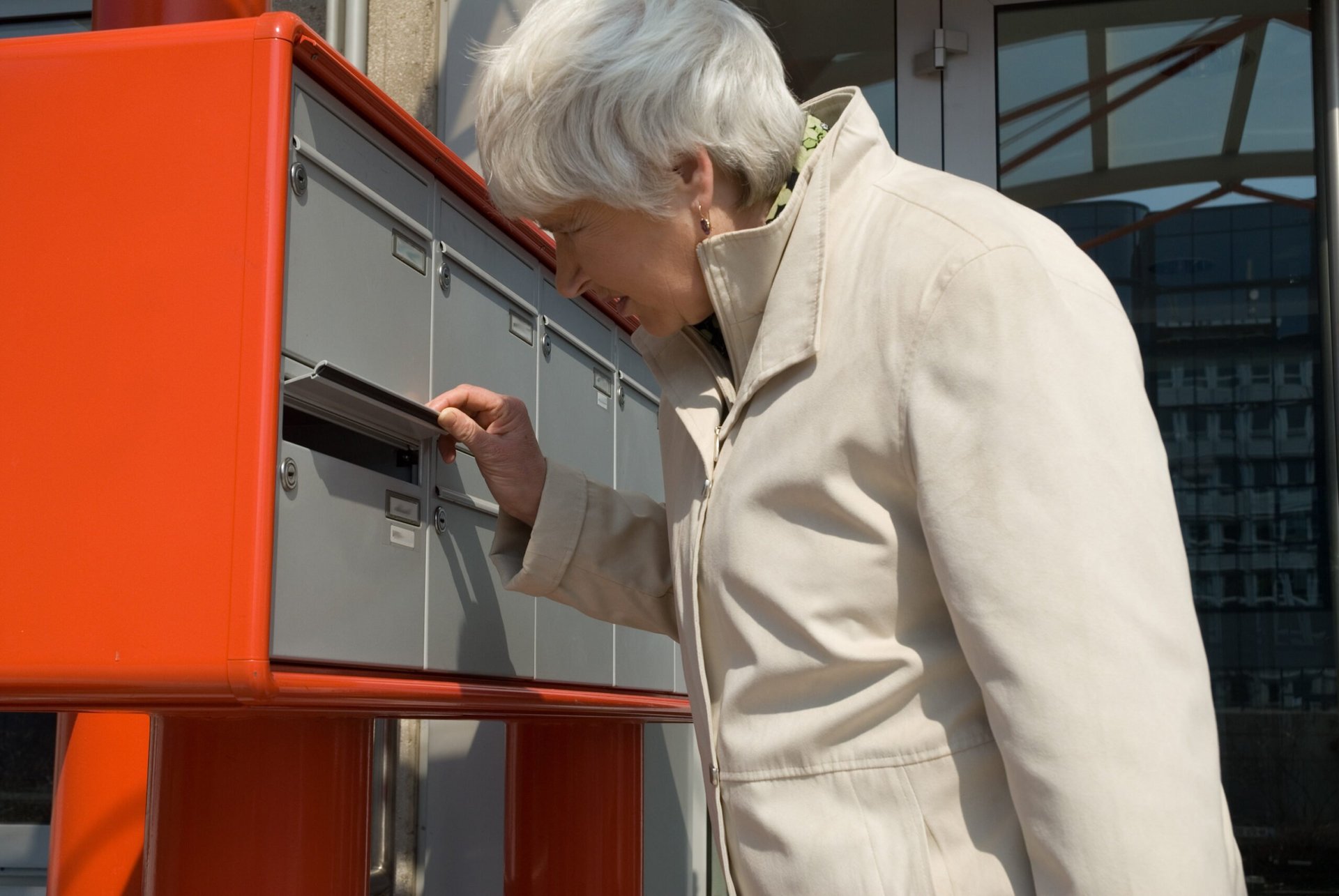 Senior checking her mailbox