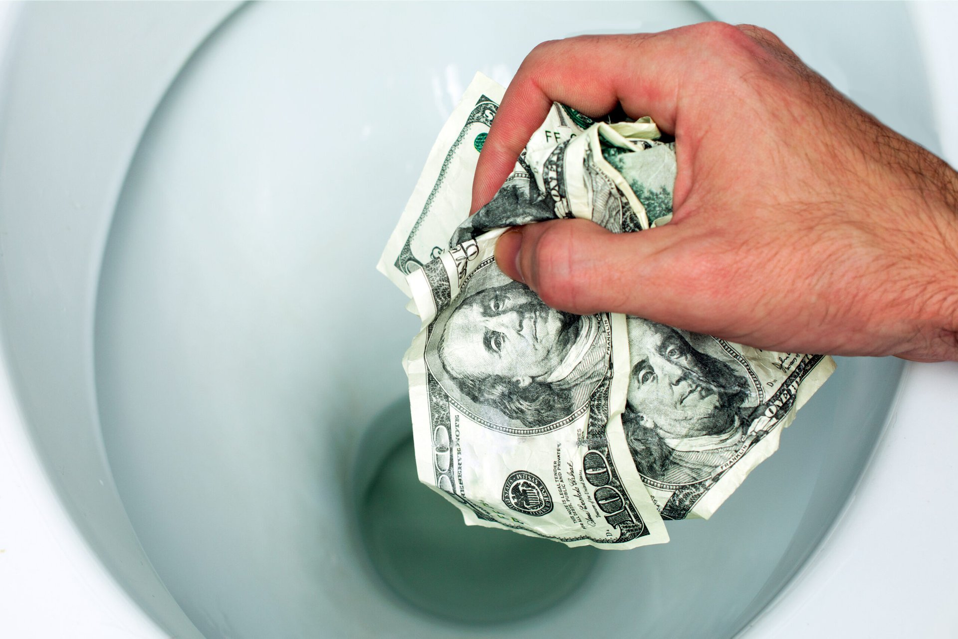 Flushing cash money down the toilet
