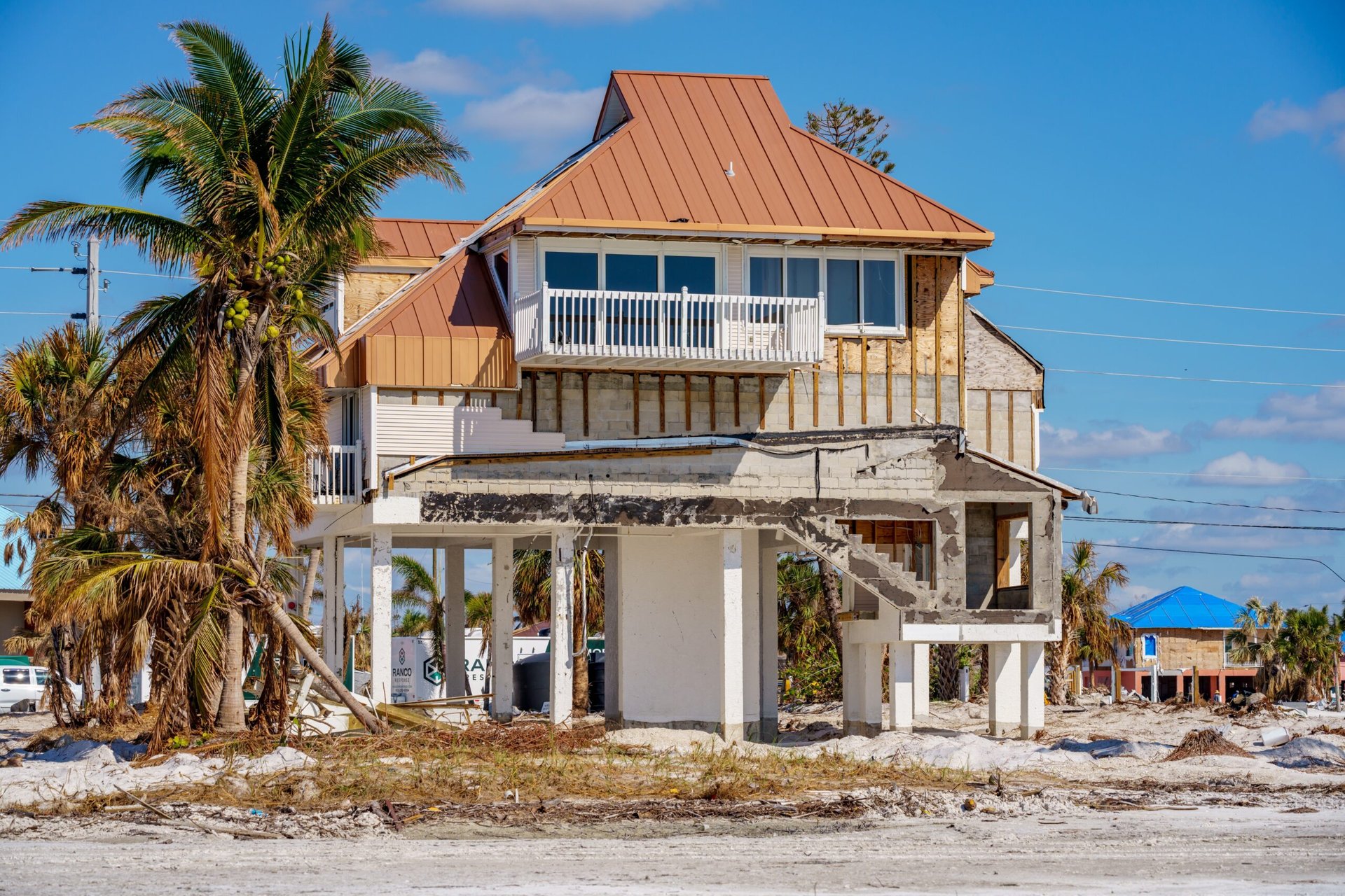Home in Fort Myers, Florida, damaged by Hurricane Ian.