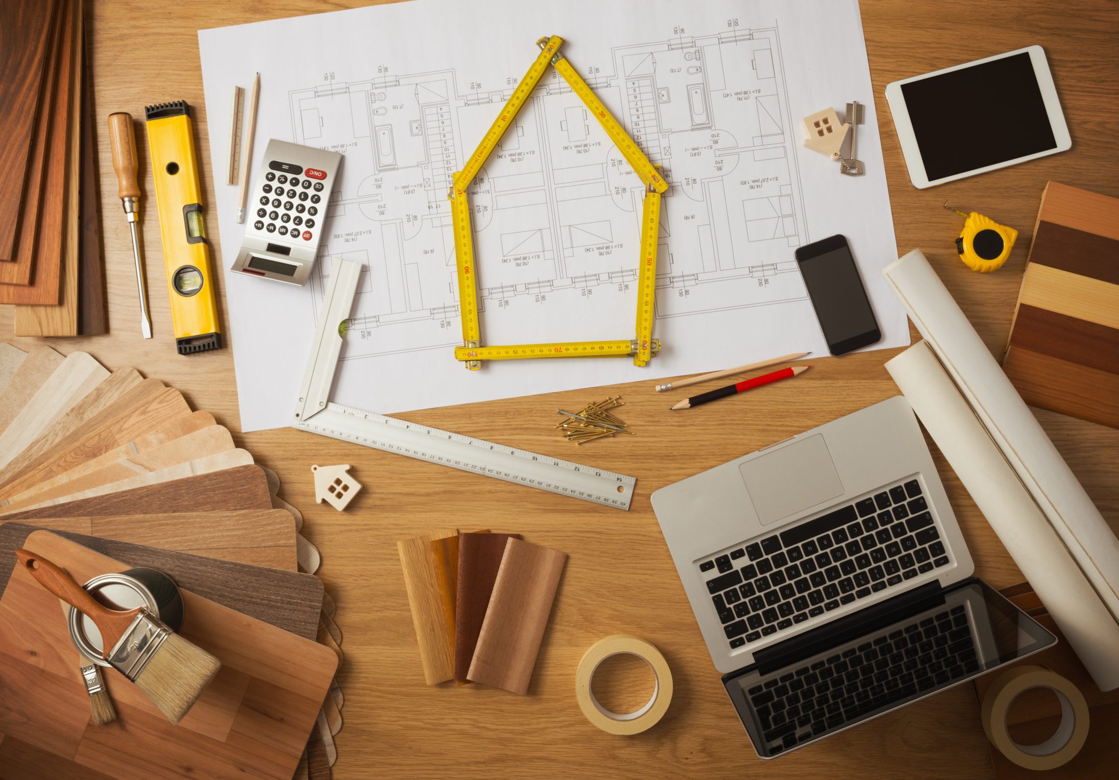 Blueprints and architect designs