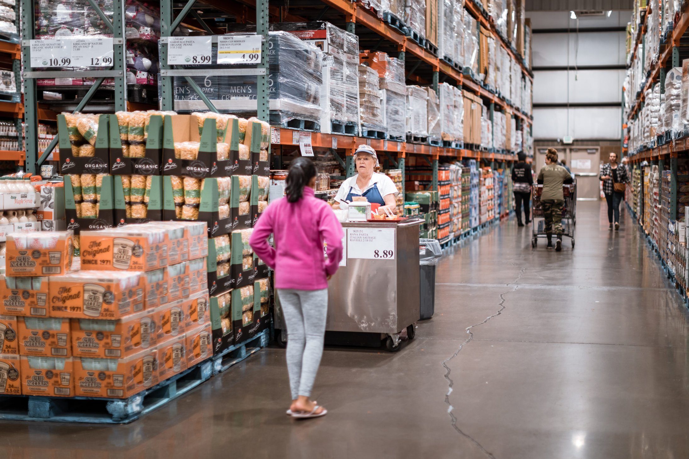 Costco aisle with food samples
