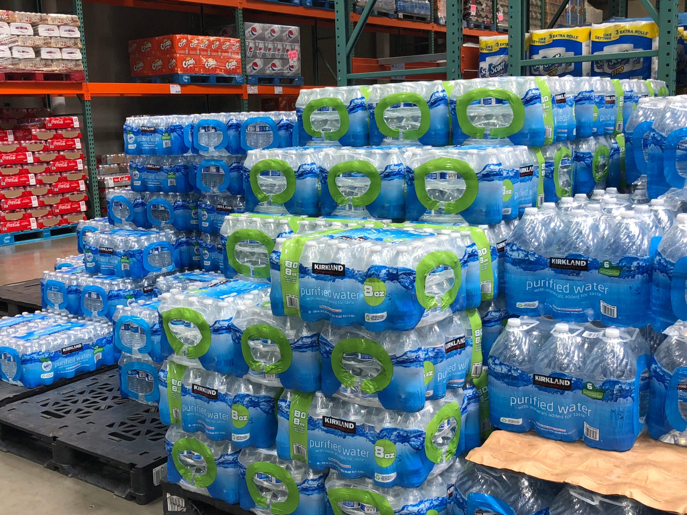 Kirkland Signature bottled water at Costco