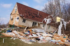 Tornado damage in Lapeer, Michigan