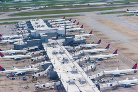 Delta Air Lines airplanes at Hartsfield-Jackson Atlanta International Airport