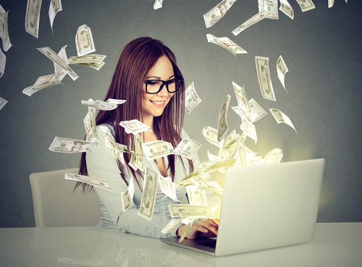 Girl Money Computer