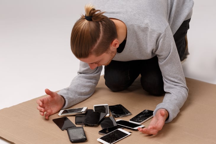 Pile of cellphones