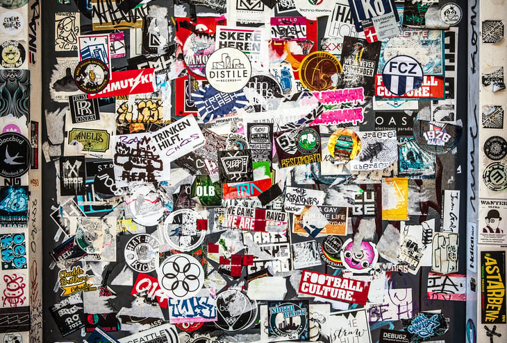Stickers on window
