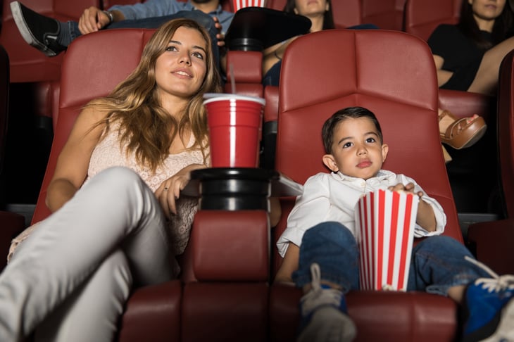 Mother and son at the movies