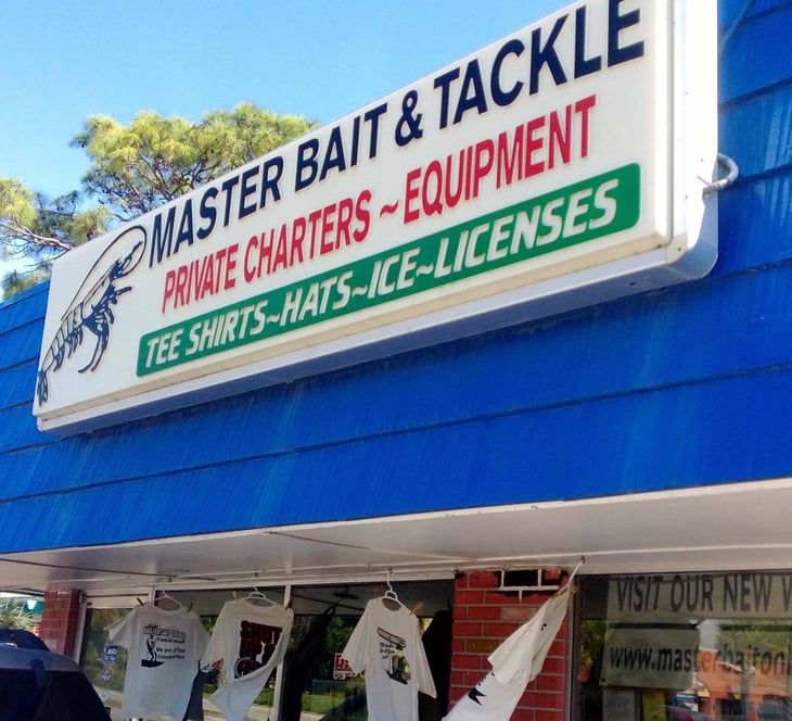 Master Bait and Tackle store with sign