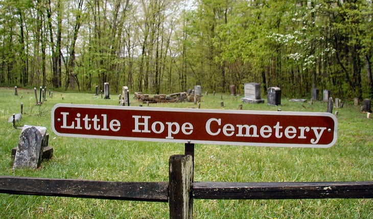 Little Hope Cemetery sign