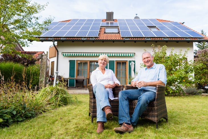 Senior couple with solar