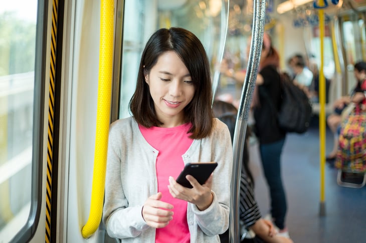 woman on train