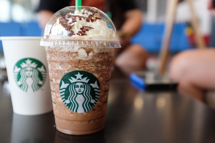 A Starbucks Frappuccino blended beverage seen in Phnom Penh, Cambodia.
