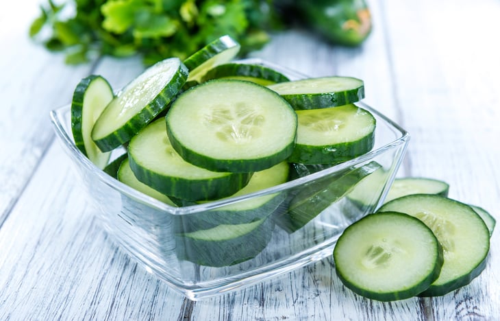 Sliced cucumber