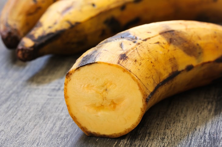 Plantain cut in half