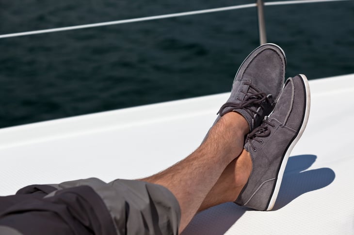 You don't need a boat to enjoy relaxing in deck shoes, but it doesn't hurt.