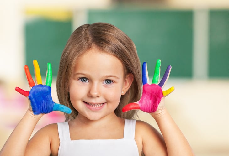 Many art galleries offer activities that allow the kids to try their own hand at painting (or even, as pictured above, try painting their own hands).