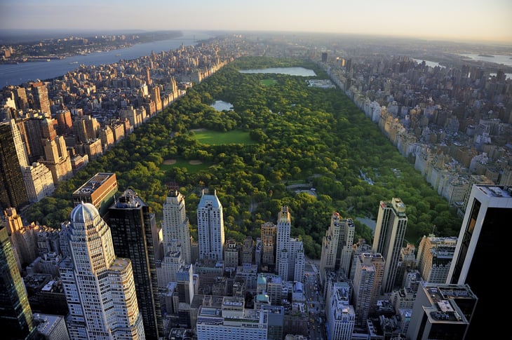Overhead view of Central Park