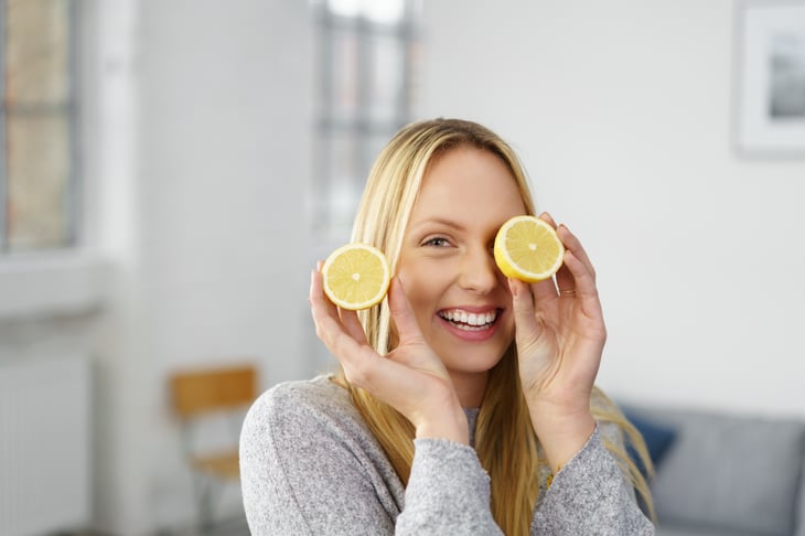 Woman with lemon