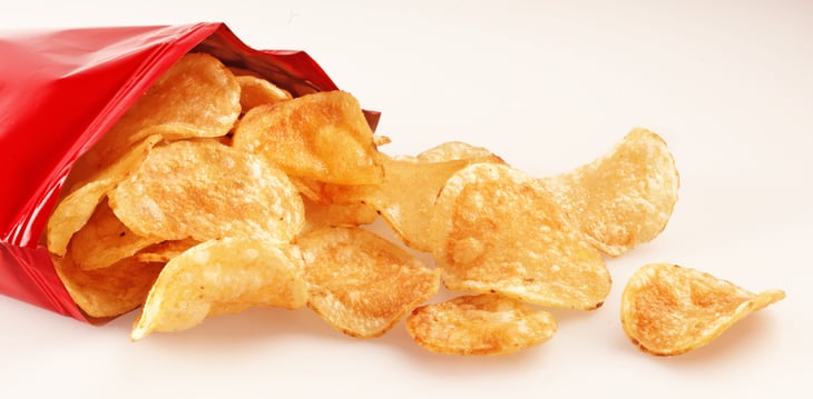 Chips in an open bag