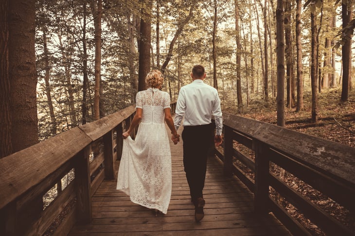 wedding couple in a forest