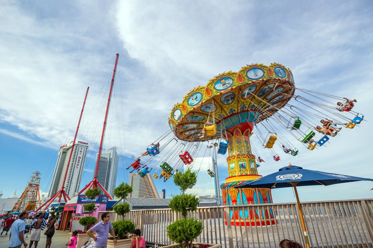 Atlantic City amusement park rides.