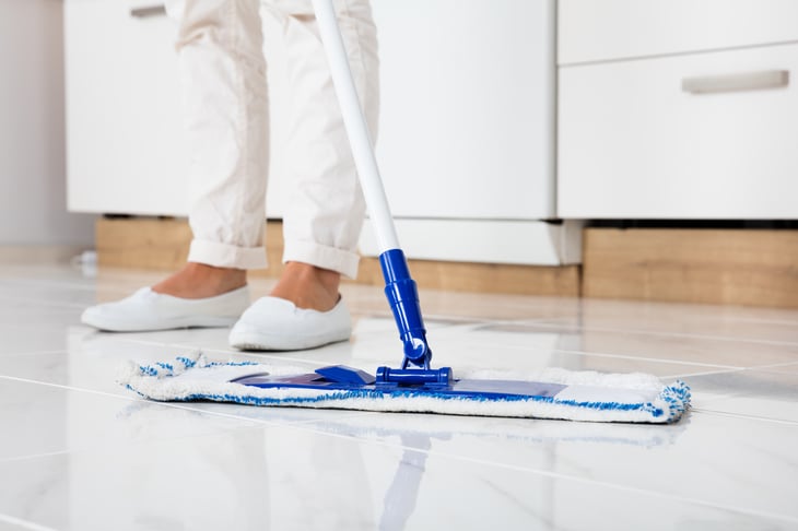 Cleaning the floor